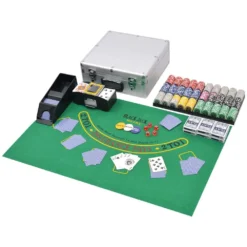VIDAXL Combine Poker/Blackjack Set 600 Laser Chips Board Game